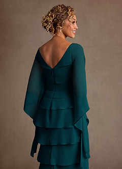 Azazie Arabinda 신부의 어머니 드레스 쉬스 셔링 쉬폰 플로어 길이 드레스 image6