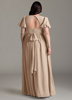 Azazie Madisynn Maternity Bridesmaid Dresses Bow Chiffon Floor-Length Dress image6