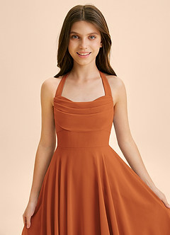 Azazie Kady Junior A-Linie Herzausschnitt Chiffon Kleid Kanel image6