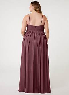 Azazie Alia Bridesmaid Dresses Sangria A-Line Pleated Chiffon Dress image7