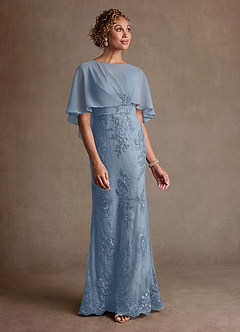 Azazie Amrita Suknie dla Matki Panny Młodej Syrena Koronka Szyfon Długość podłogi Sukienka image4