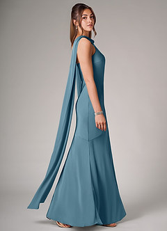 Azazie Kinsley Bridesmaid Dresses Bermuda Mermaid Side Slit Stretch Satin Dress image6
