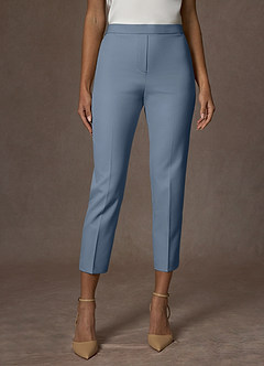 Kennedy Dusty Blue Structured Stretch Dress Pants