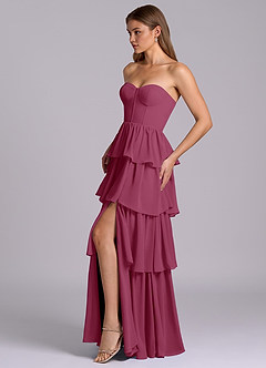 Azazie Faye Bridesmaid Dresses Mulberry A-Line Sweetheart Neckline Chiffon Dress image3