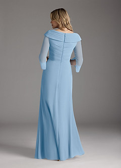 Azazie Jaycee Abiti per la Madre della Sposa Abito A-Line in Chiffon Azzurro Polvere image6