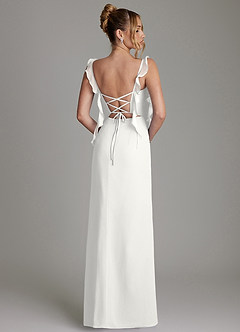 Azazie Jessamine Bridesmaid Dresses White Mermaid Corset Chiffon Dress image8