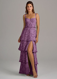 Azazie Romie Bridesmaid Dresses Wisteria A-Line Corset Floral Burnout Dress image4