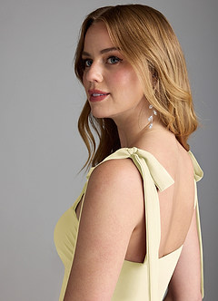 Azazie Lizet Bridesmaid Dresses Lemon Sorbet A-Line Sweetheart Neckline Chiffon Dress image6