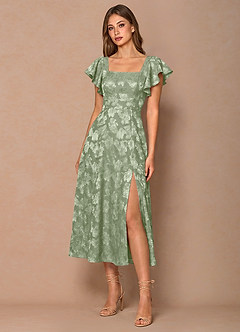 Talia Light Green Midi Dress image3
