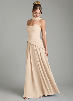Azazie Gabriela Bridesmaid Dresses White Alabaster A-Line Corset Chiffon Dress image4