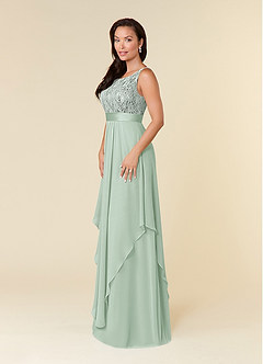 Azazie Xella Mother of the Bride Dresses Agave A-Line Lace Chiffon Dress image2