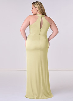 Barbie ♥ Azazie Robes de demoiselle d'honneur Robe Fourreau en Satin extensible Sorbet Citron image8