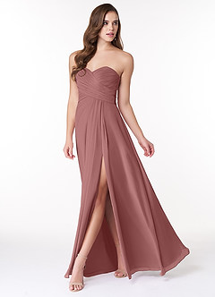 Azazie Arabella Allure Bridesmaid Dresses Desert Rose A-Line Sweetheart Neckline Chiffon Convertible Dress image3