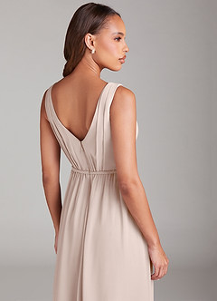 Azazie Tanicia Bridesmaid Dresses Rose Petal A-Line Pleated Chiffon Dress image6