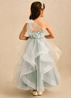 Azazie Zoey Robe Demoiselle D'honneur Fillette Robe Princesse en Tulle Dentelle Vert Sauge image2