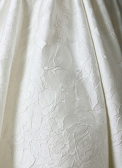 Azazie Gloria Bröllopsklänningar Klä av Balklänning i Blommig Jacquard Axelbandslös Diamantvit image10