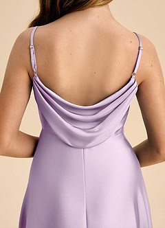 Azazie Bug Junior Linia A Pofałdowany Satyna elastyczna Długość podłogi Młodsza druhna Sukienka image8