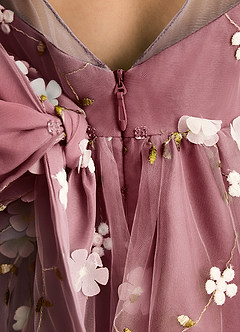 Azazie Elowen Flower Girl Dresses Merlot A-Line Sweetheart Neckline Lace Dress image7