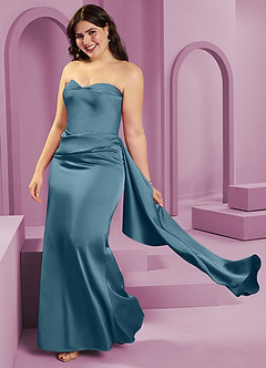Barbie ♥ Azazie Vestidos de madrinha de casamento Vestido Bermudas de Cetim elástico de Bainha com Sem alças image14