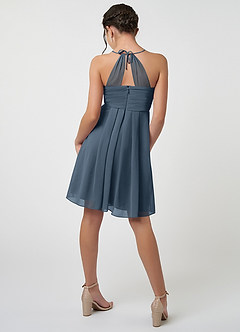 Azazie Ginny Junior Neptune A-Line Pleated Chiffon Dress image2