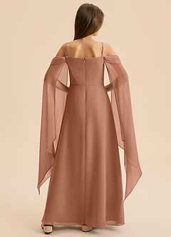 Azazie Moana Junior Linia A Pofałdowany Szyfon Długość podłogi Młodsza druhna Sukienka image5