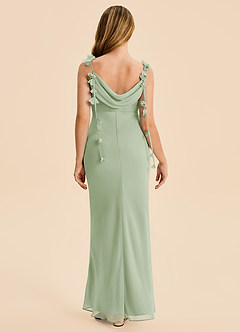 Azazie Trinity Junior Dusty Sage Mermaid Pleated Chiffon Dress image2