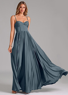 Azazie Tyla Robes de demoiselle d'honneur Robe Trapèze en Satin extensible Encolure en Forme de Cœur Violet Crépusculaire image5