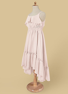 Azazie Karmen Flower Girl Dresses Rose Petal A-Line Ruched Chiffon Dress image8