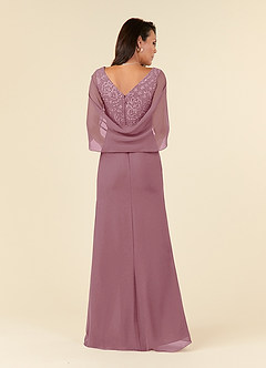 Azazie Laina Mother of the Bride Dresses Vintage Mauve Mermaid Lace Chiffon Dress image4