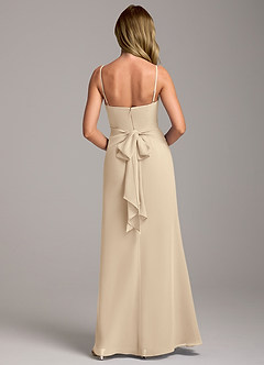 Azazie Tahlia Bridesmaid Dresses Champagne A-Line with Belt Chiffon Dress image6