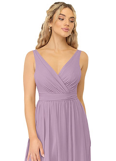 Azazie Kora Bridesmaid Dresses Wisteria A-Line Pleated Chiffon Dress image6
