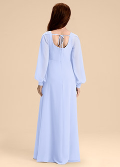 Azazie Bondi Junior Lavender A-Line Blouson Chiffon Dress image2