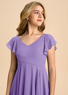 Azazie Caria Junior Tahiti A-Line Pleated Chiffon Dress image4