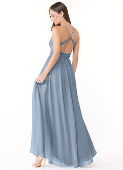 Azazie Kelia Bridesmaid Dresses A-Line Lace Chiffon Floor-Length Dress image4