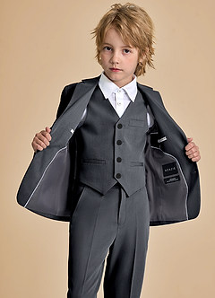 front Oliver Garçons Charbon Costume 3 pièces