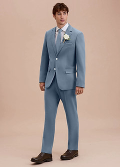 front Ethan Dusty Blue Refined Weave Suit
