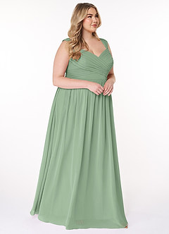 Azazie Raine Bridesmaid Dresses Matcha A-Line Sweetheart Ruched Chiffon Dress image10