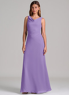 Azazie Nerine Brudtärnklänningar Klä av A-Linje i Chiffong Plisserad Tahiti image4