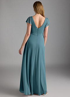 Azazie Omari Bridesmaid Dresses Bermuda A-Line Mesh Dress image4