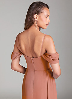 Azazie Amyra Jurken voor bruidsmeisjes Converteerbaar Jurk van Chiffon met Kolom Off the Shoulder Meer Gesneden image8