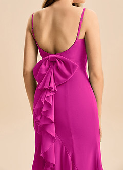Azazie Lioren Junior Fuchsia Mermaid Bow Chiffon Dress image6