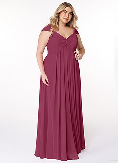 Azazie Kaitlynn Abiti da Damigella Abito Convertibile Impero in Chiffon Increspato Gelso image10