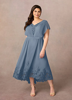 Azazie Palana Kleider für die Brautmutter A-Linie Spitze Chiffon Kleid Zwielichtviolett image6