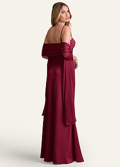 front Azazie Dopasowany kolorowy szal z elastycznej satyny