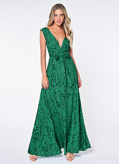 Green Adorable Essence Green Print Maxi Dress Dresses | Azazie