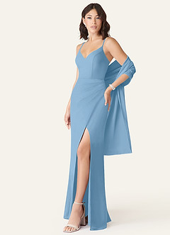 front Azazie Matching Color Chiffon Shawl