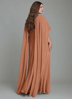 Azazie Stefania Robes de demoiselle d'honneur Robe Trapèze en Satin extensible Bronze image8