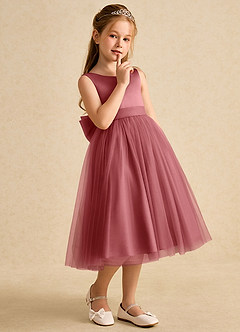 Azazie Winnie Sukienki dla dziewczynek sypiących kwiaty Suknia balowa Ukłon Tiul Długość herbaty Sukienka image6