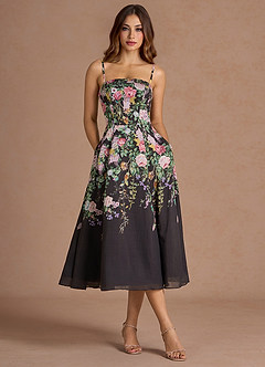 Kenzie Black Multi Midi Dress image4