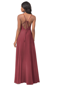 Azazie Everleigh Bridesmaid Dresses Merlot A-Line Sweetheart Pleated Chiffon Dress image3